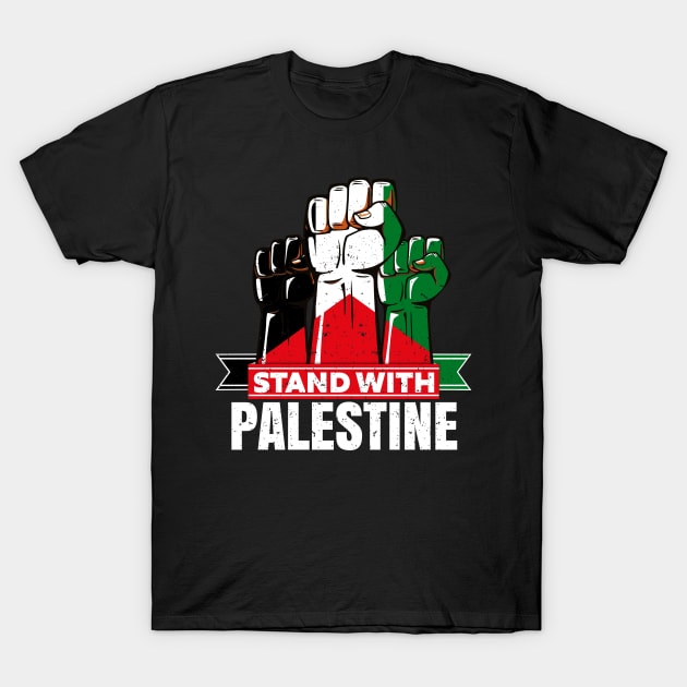 Stand With Palestine Will Be Free Flag Free Jerusalem, Free Gaza T-Shirt by JJDezigns